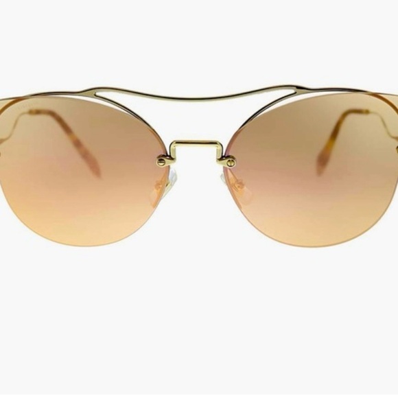 Miu Miu Gold and Brown Sunglasses main image 6